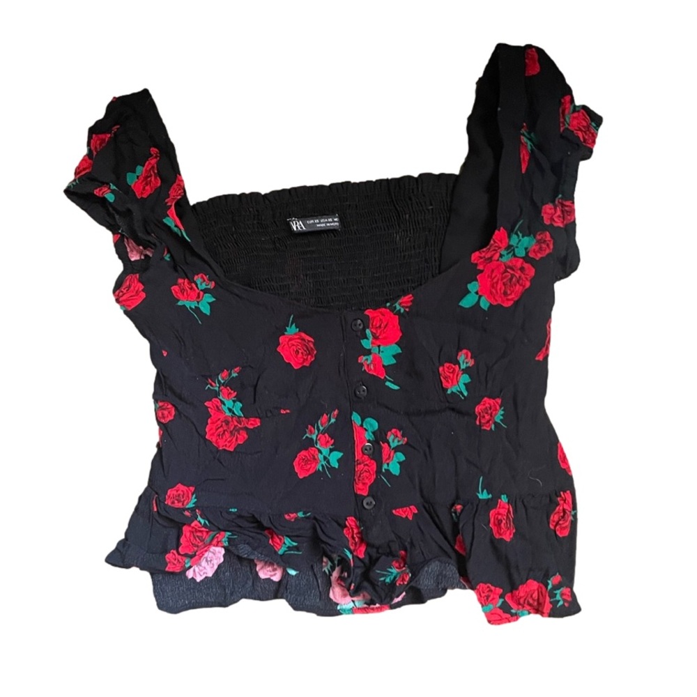 Zara rose top with buttons, size xs